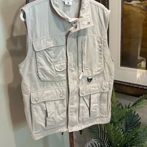 Columbia Men's L Khaki Omni Dry GRT Fishing Vest Multipocket Hiking Hunting